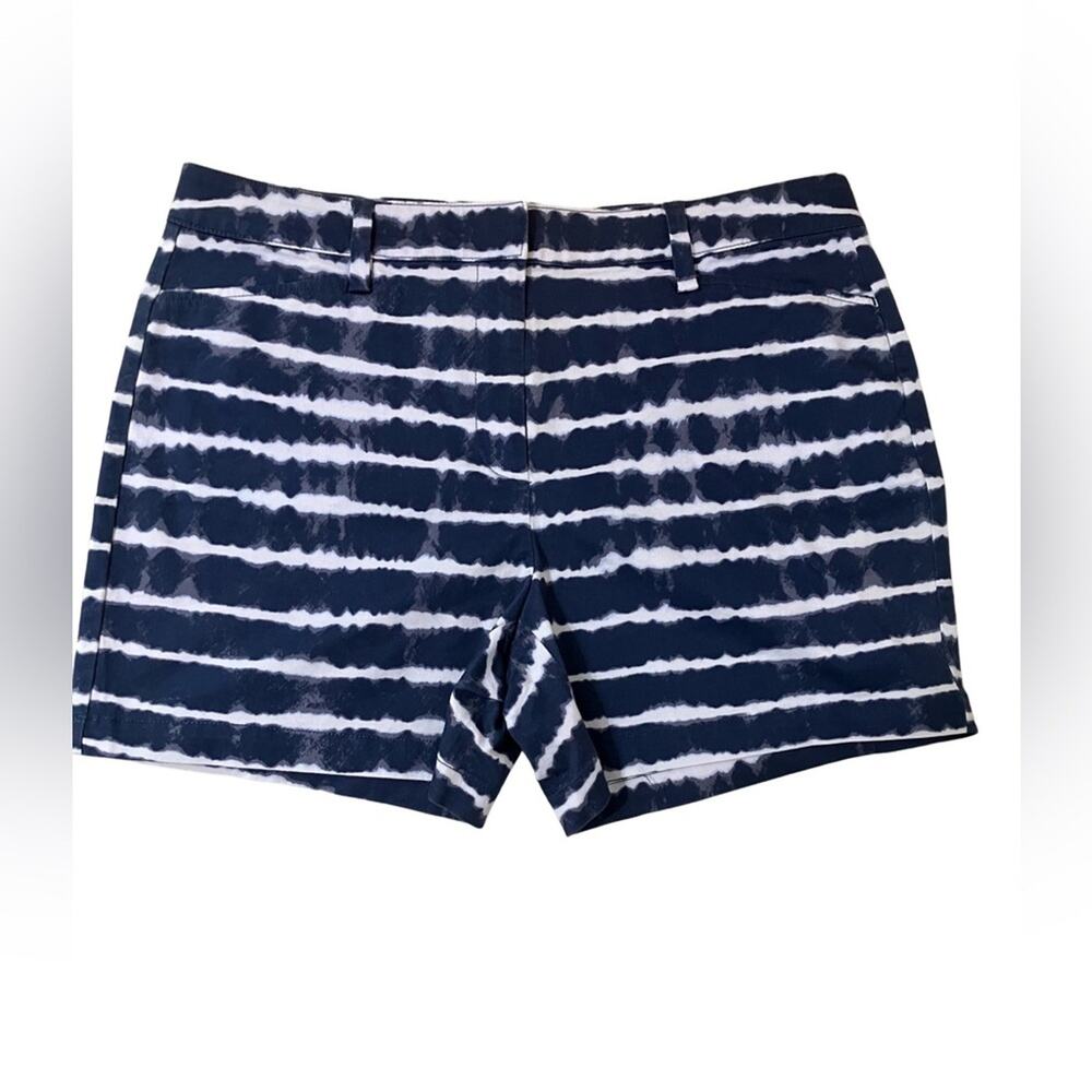 Lands' End Bermuda Shorts Blue and White Tie-Dye Size 14